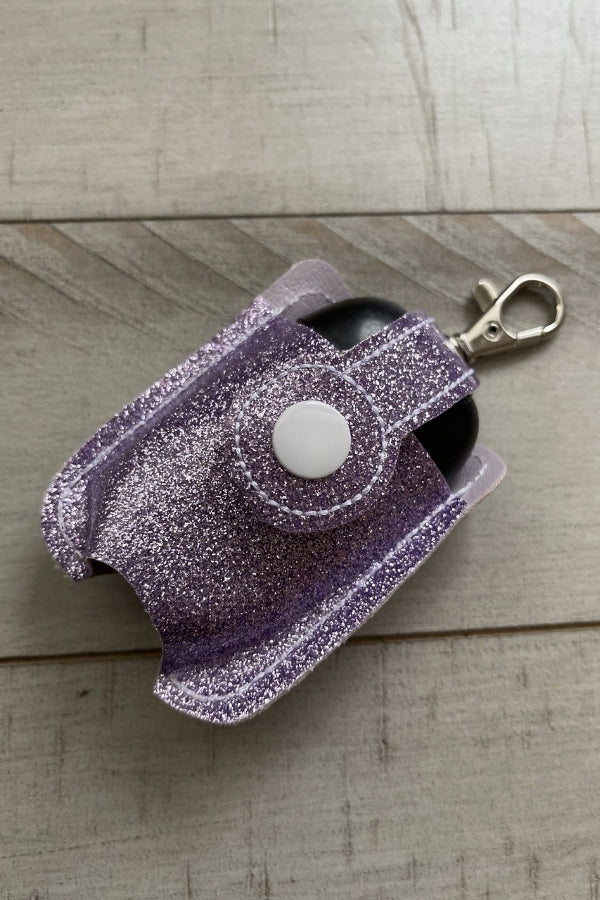 Gymnastics Hand Sanitizer Holder in Glitter Purple