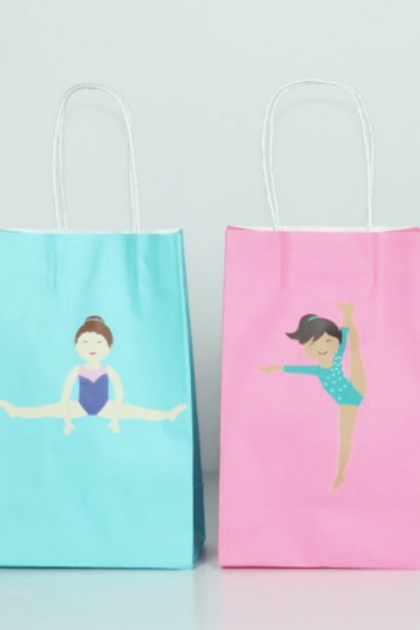 Gymnastics Favor Bag Stickers