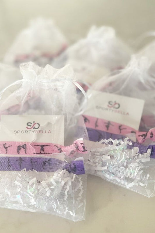 Gymnastics Party Favors Hair Ties from Stick It Girl Gymnastics Gifts & Accessories Shop