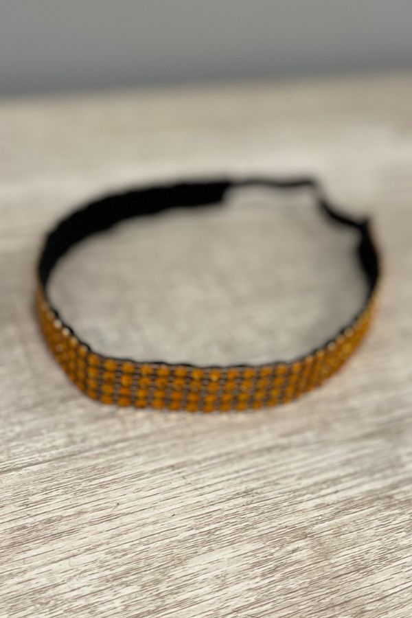 Orange blingband headband for gymnasts