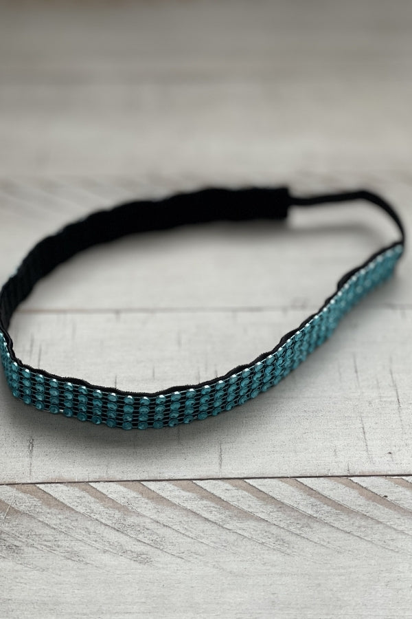 Teal Blingband Headband for Gymnasts