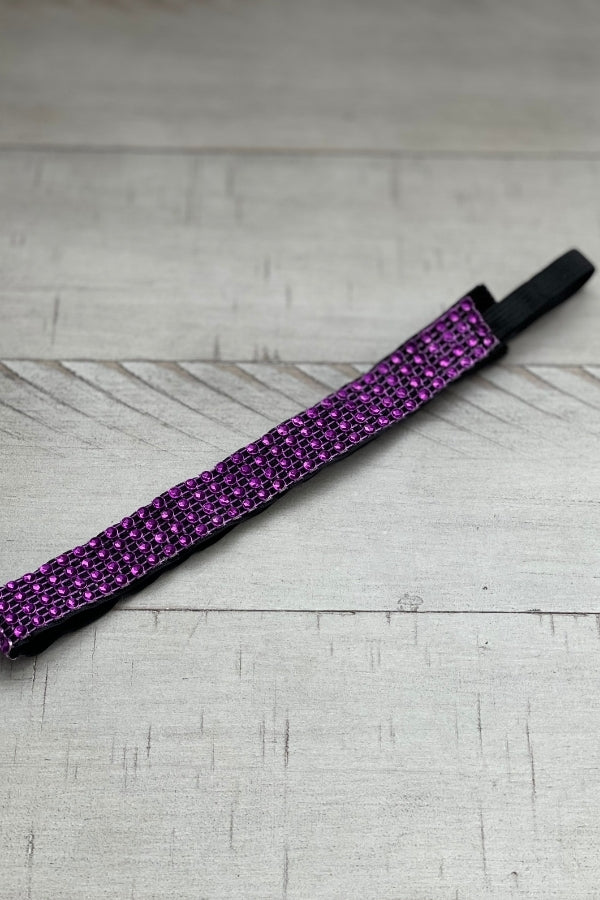 Dark Purple Blingband and Sport Non-Slip Headband for gymnasts