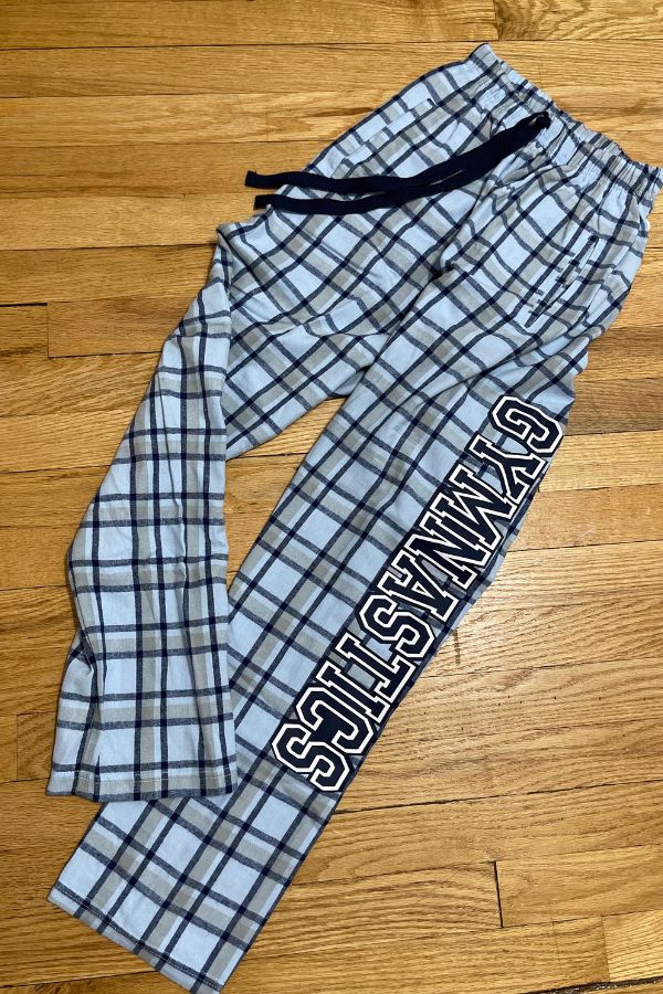 Flannel Gymnastics Pants - Light Blue/Navy