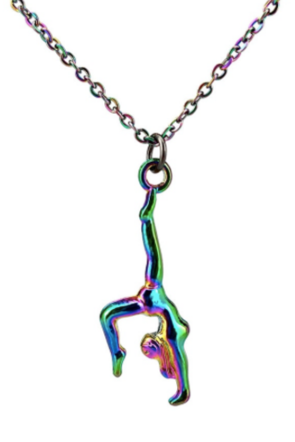 Rainbow Gymnastics Necklace with Chain