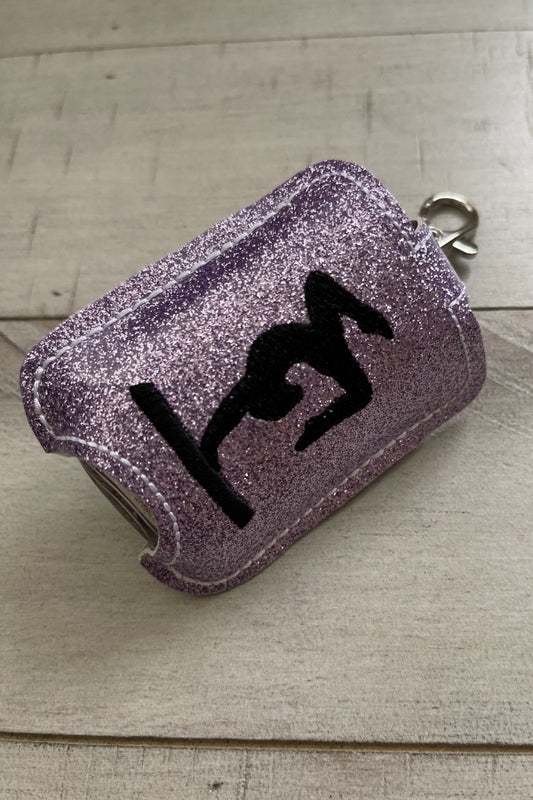 Purple Glitter Hand Sanitizer Holder for Gymnasts