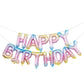 Happy Birthday Balloon Banner in Pastel Rainbow