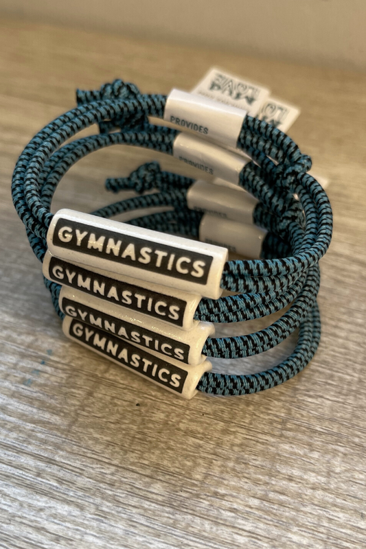 Gymnastics Bracelet Teal Black - Stick It Girl Boutique