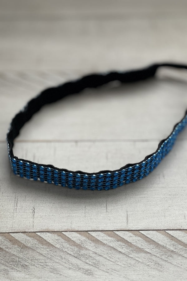 Ocean Blue Nonslip Blingband Headband for Gymnasts