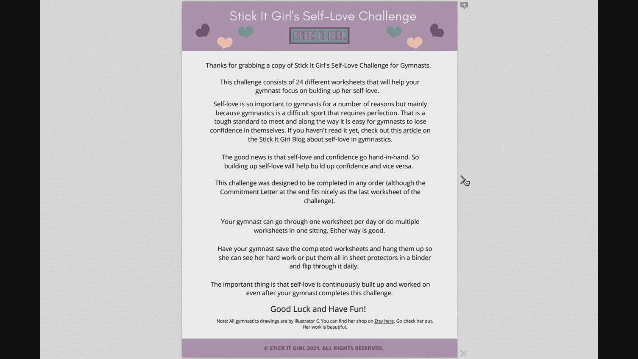 Self-Love Challenge for Gymnasts